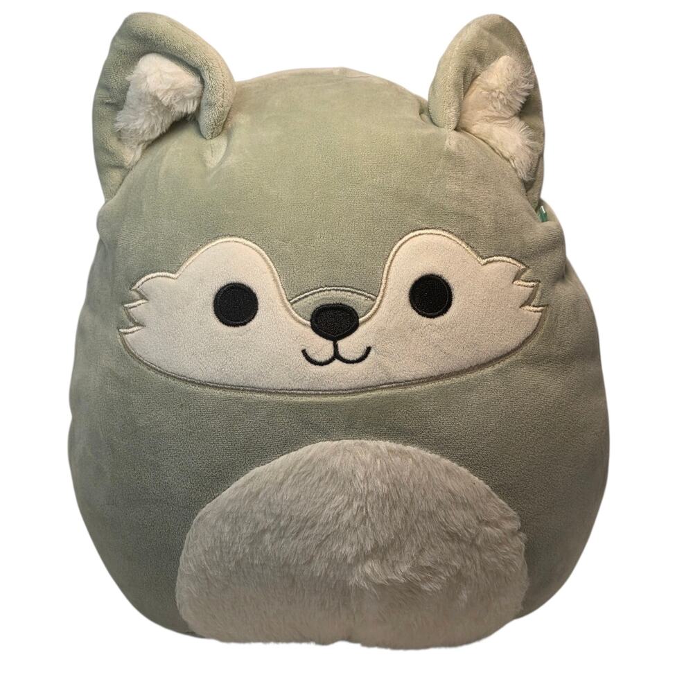 Squishmallows Oakley the Wolf 11" Sage Green Plush Toy Kellytoy Stuffed Animal